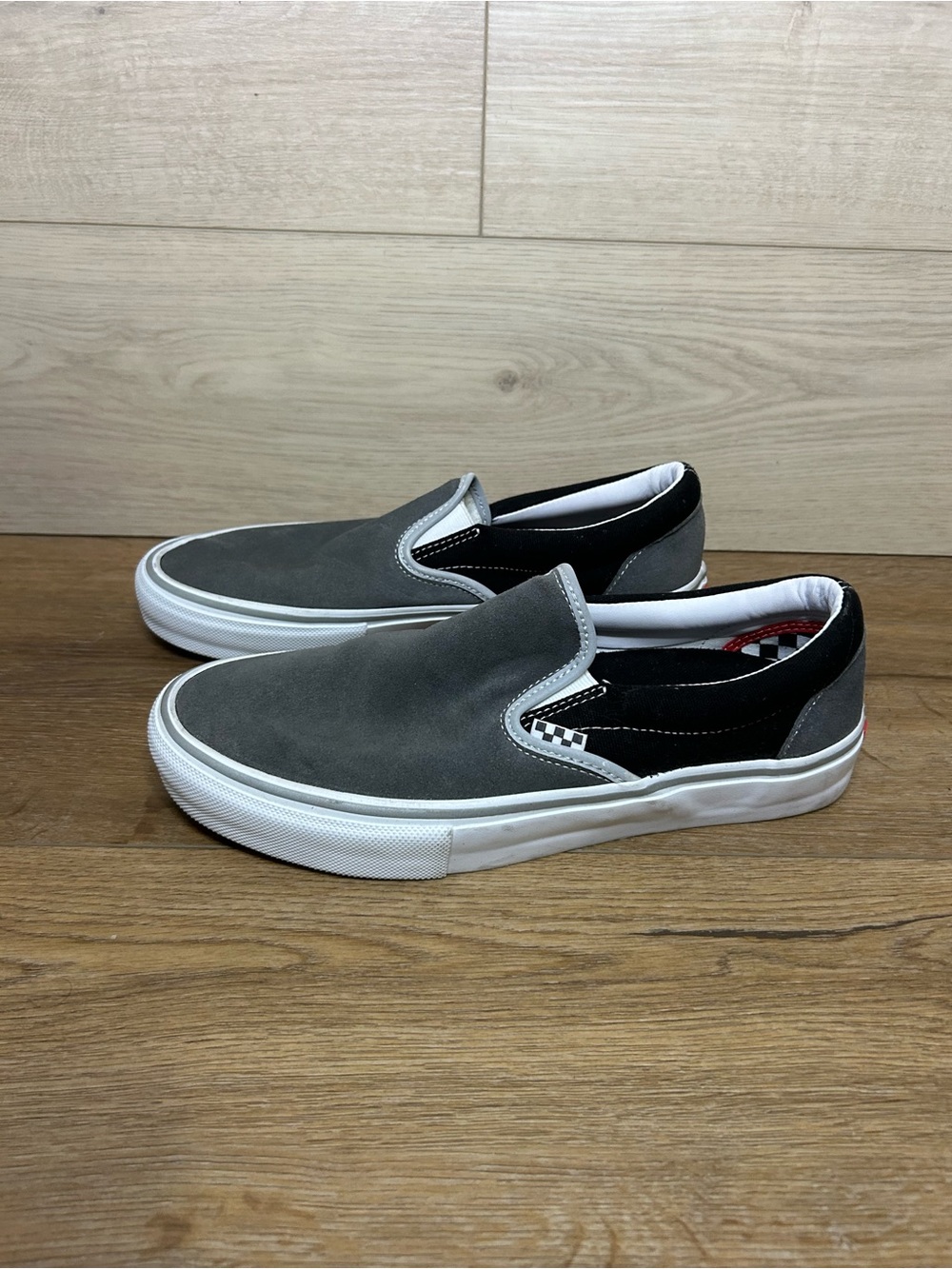 Vans Grey Classic Slip-On Shoes 10.5